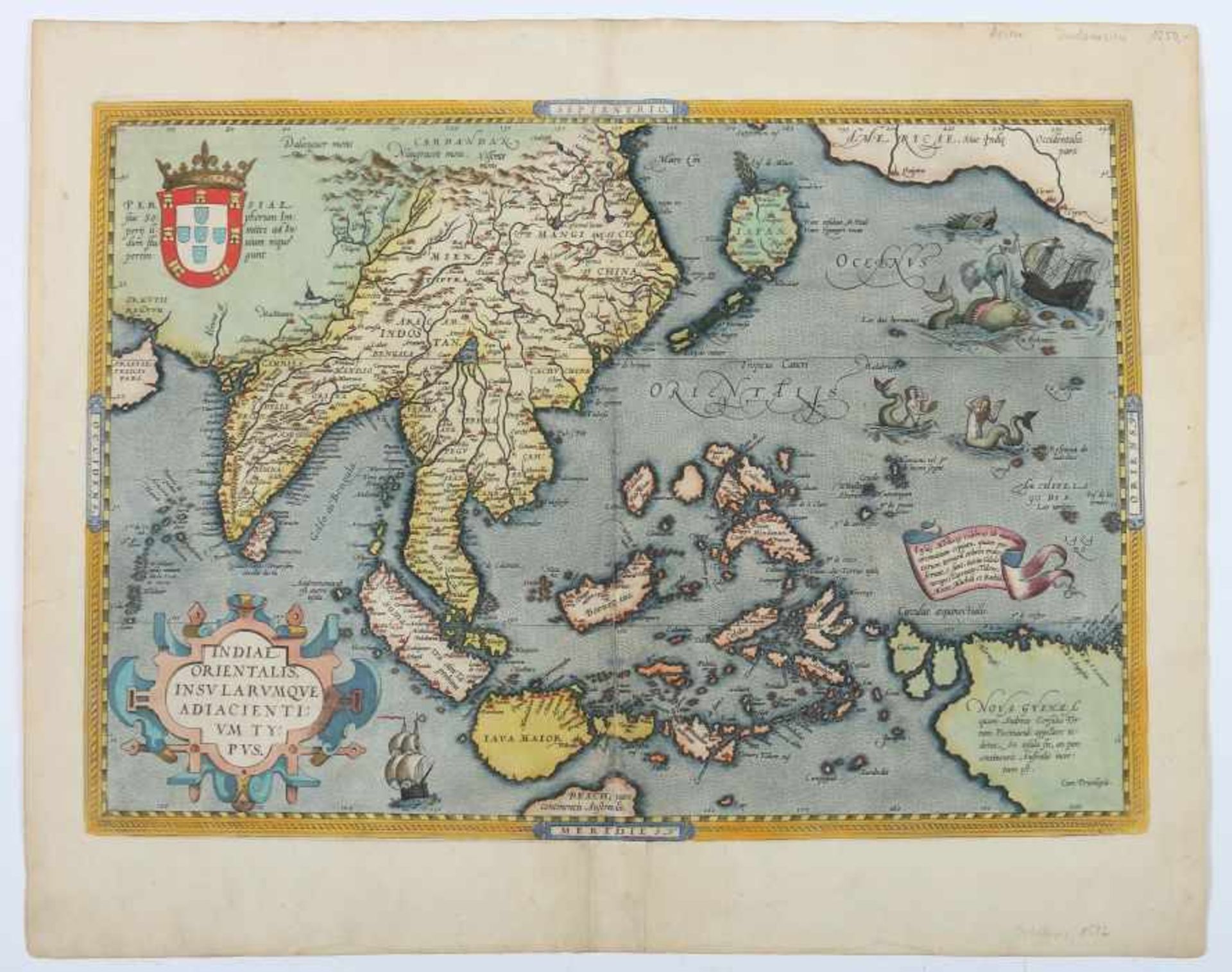 Ortelius, Abraham Antwerpen 1527 - 1598 ebenda, Kartograph und Geograph. "Indiae Orientalis - Image 2 of 3