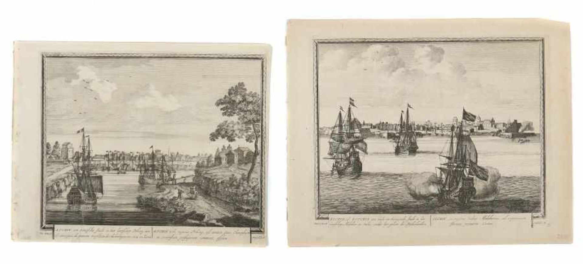 Schenk, Petrus auch Pieter Schenk; 1660 - 1718/19. 2 Ansichten der Stadt Kochin, 1x "Kuchin een