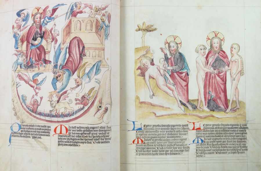 Biblia Pauperum im Codex Palatinus Latinus 871 aus der Biblioteca Apostolica Vaticana, Zürich, - Image 2 of 3