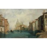 Maler des 20. Jh. "Venedig", Blick vom Ponte dell'Accademia auf den Canal Grande mit der Kirche