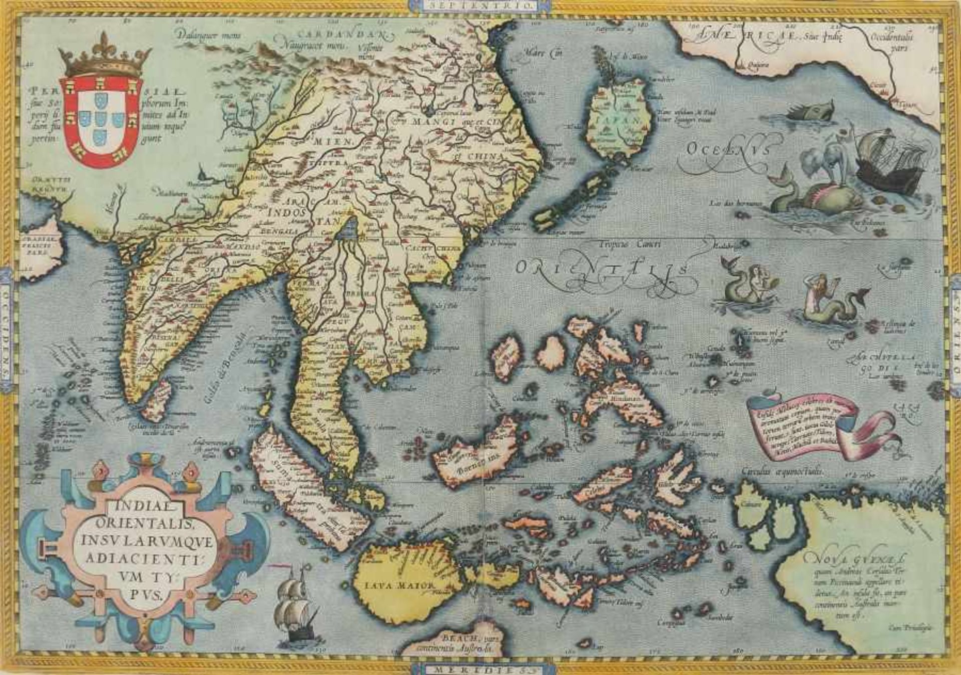 Ortelius, Abraham Antwerpen 1527 - 1598 ebenda, Kartograph und Geograph. "Indiae Orientalis