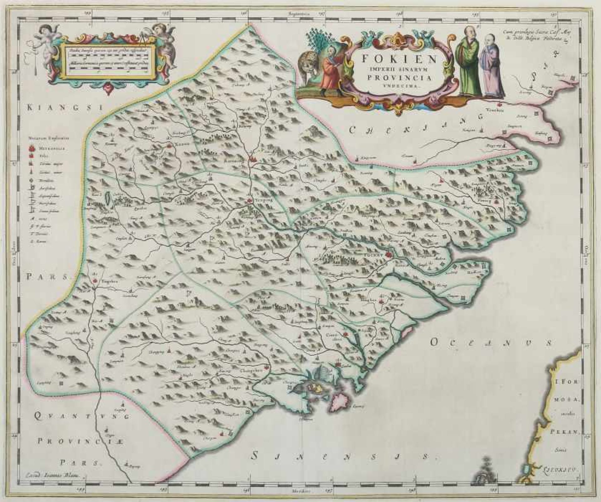Blaeu, Joan 1599 - 1673. "Fokien, Imperii Sinarum, Provincia undecima", chinesische Provinz
