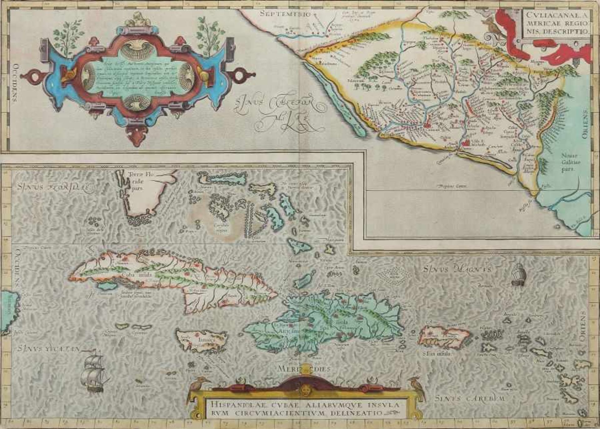 Ortelius, Abraham Antwerpen 1527 - 1598 ebenda, Kartograph und Geograph. "Culiacanae a Mericae