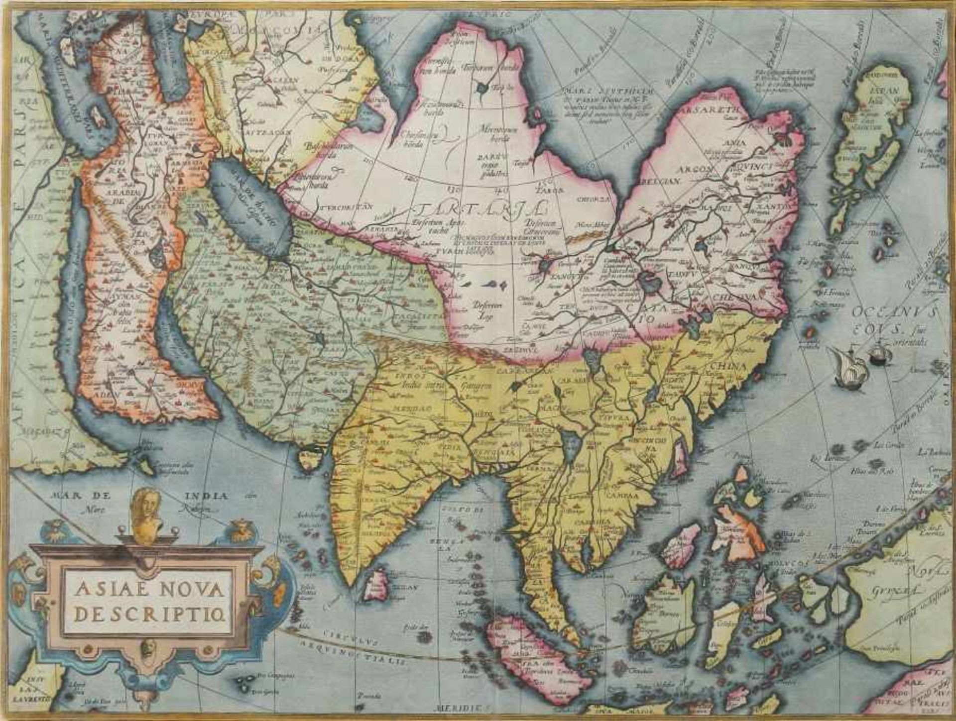 Ortelius, Abraham Antwerpen 1527 - 1598 ebenda, Kartograph und Geograph. "Asiae, nova descriptio",