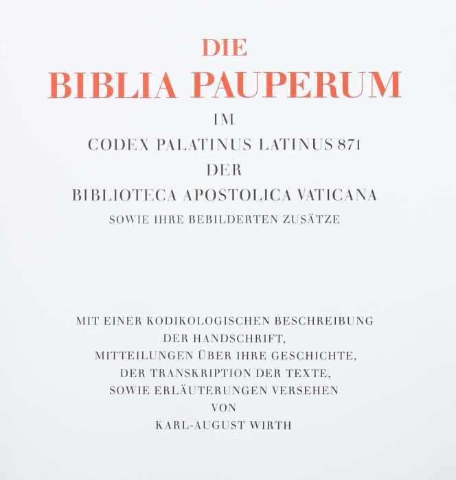 Biblia Pauperum im Codex Palatinus Latinus 871 aus der Biblioteca Apostolica Vaticana, Zürich, - Image 3 of 3