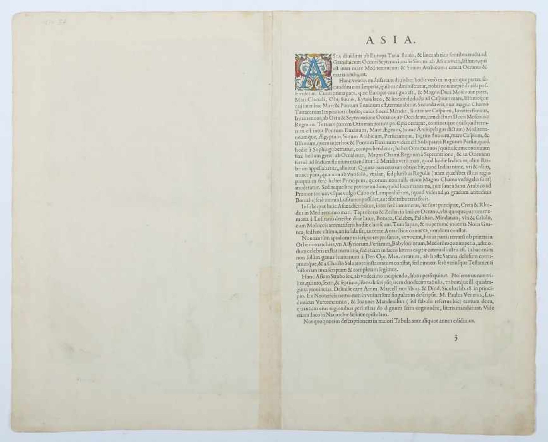 Ortelius, Abraham Antwerpen 1527 - 1598 ebenda, Kartograph und Geograph. "Asiae, nova descriptio", - Image 3 of 3