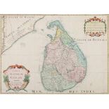 Berey Kupferstecher des 17./18. Jh.. "Carte de l'Isle de Ceylan", Ceylon zwischen dem Golf von