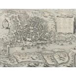 Merian, Matthäus I 1593 - 1650, Kupferstecher. "Goa", Stadtplan aus der Vogelschau, oben links