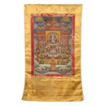 Thangka des Lokeshvara Padmapani Tibet/Nepal, Ende 19./1. Hälfte 20. Jh., Leinen/Gouache,