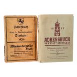 2 Adressbücher Stuttgart Adreßbuch der Stadt der Auslandsdeutschen Stuttgart 1939, Union Deutsche