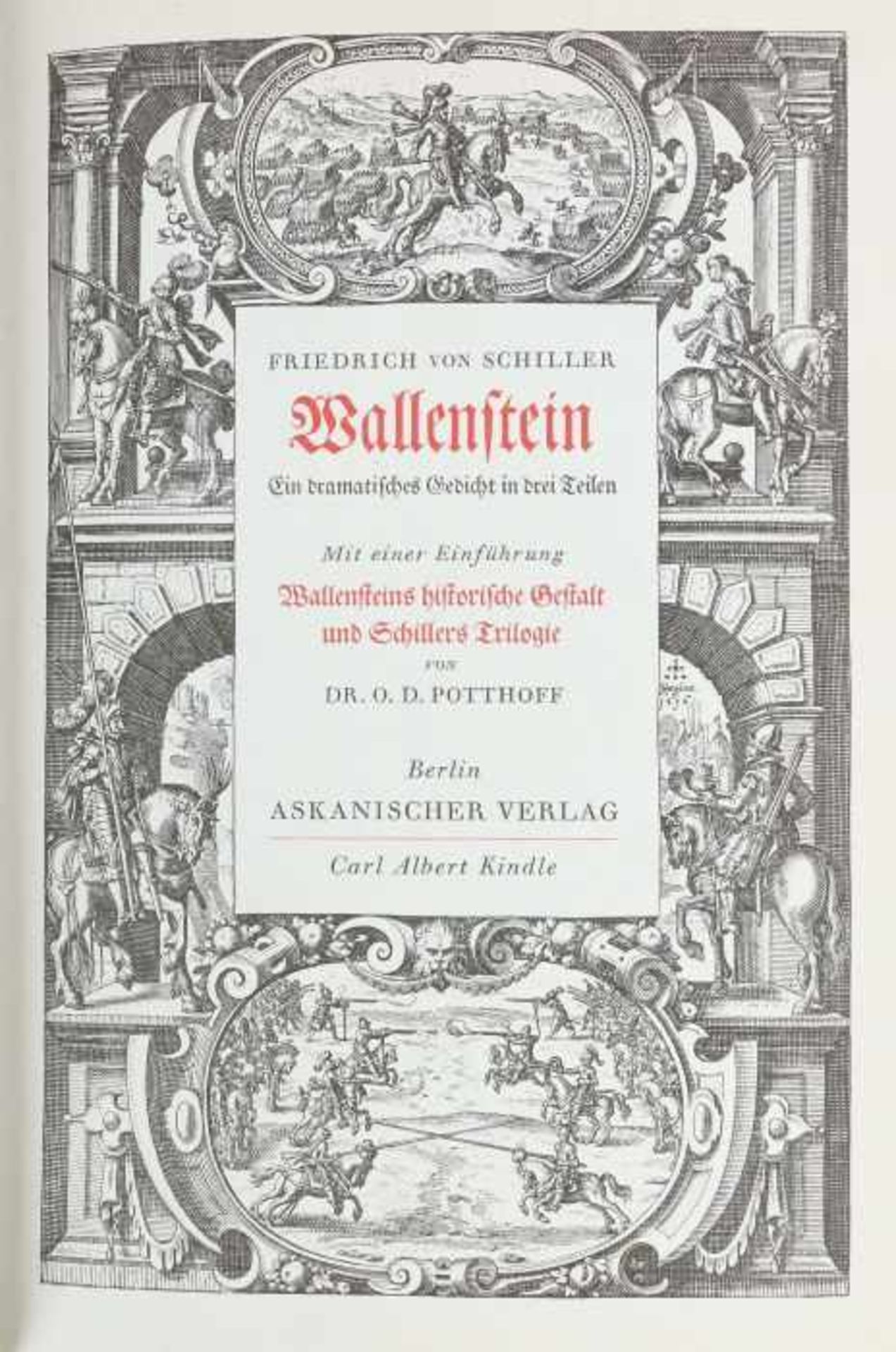 Schiller, Friedrich von Wallenstein - Ein dramatisches Gedicht in drei Teilen, Berlin, Askanischer - Bild 2 aus 3