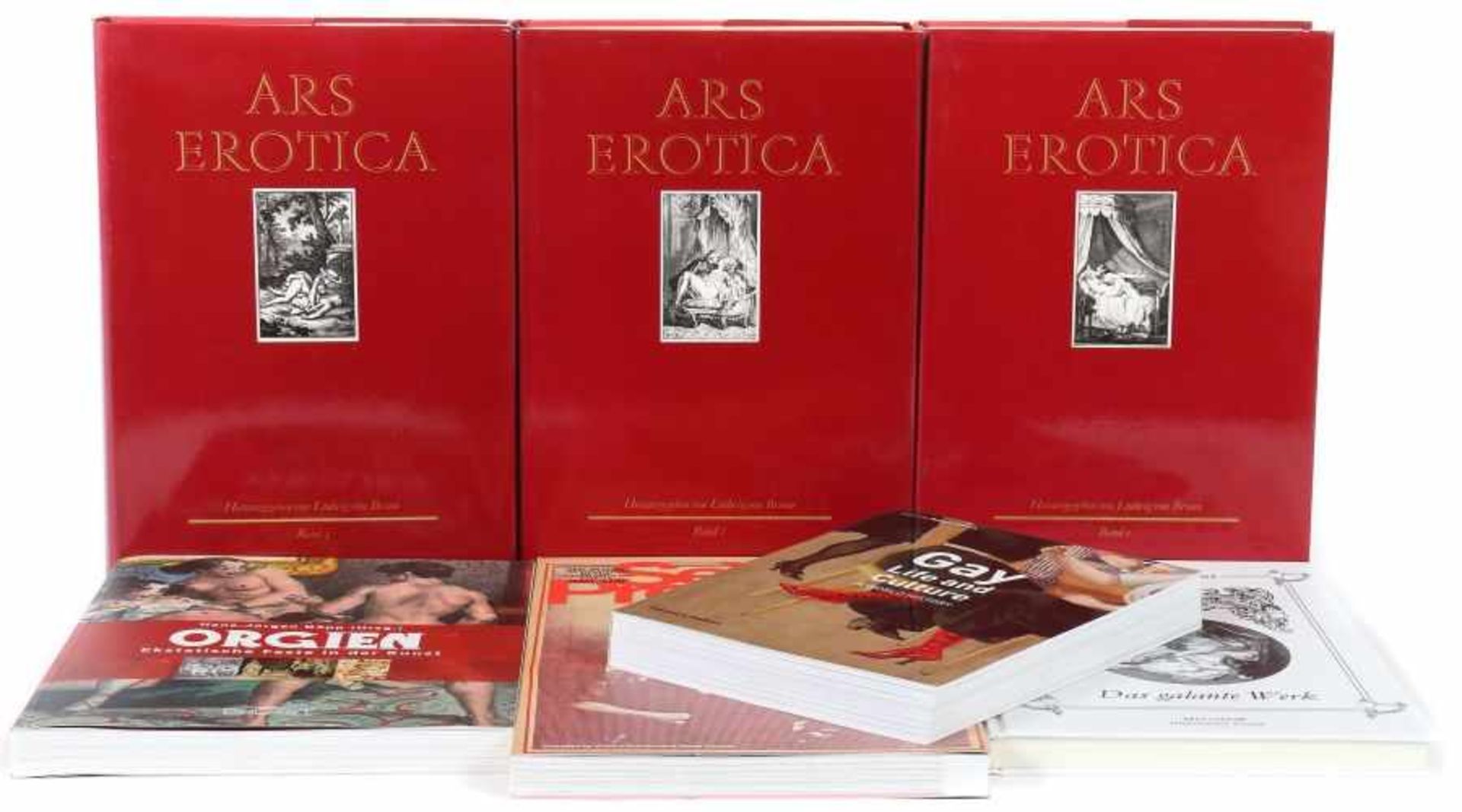 Konvolut Erotika 7-tlg. best. aus: von Brum, Ars Erotica, Harenberg, 3 Bde.; vin Bayros, Das galante