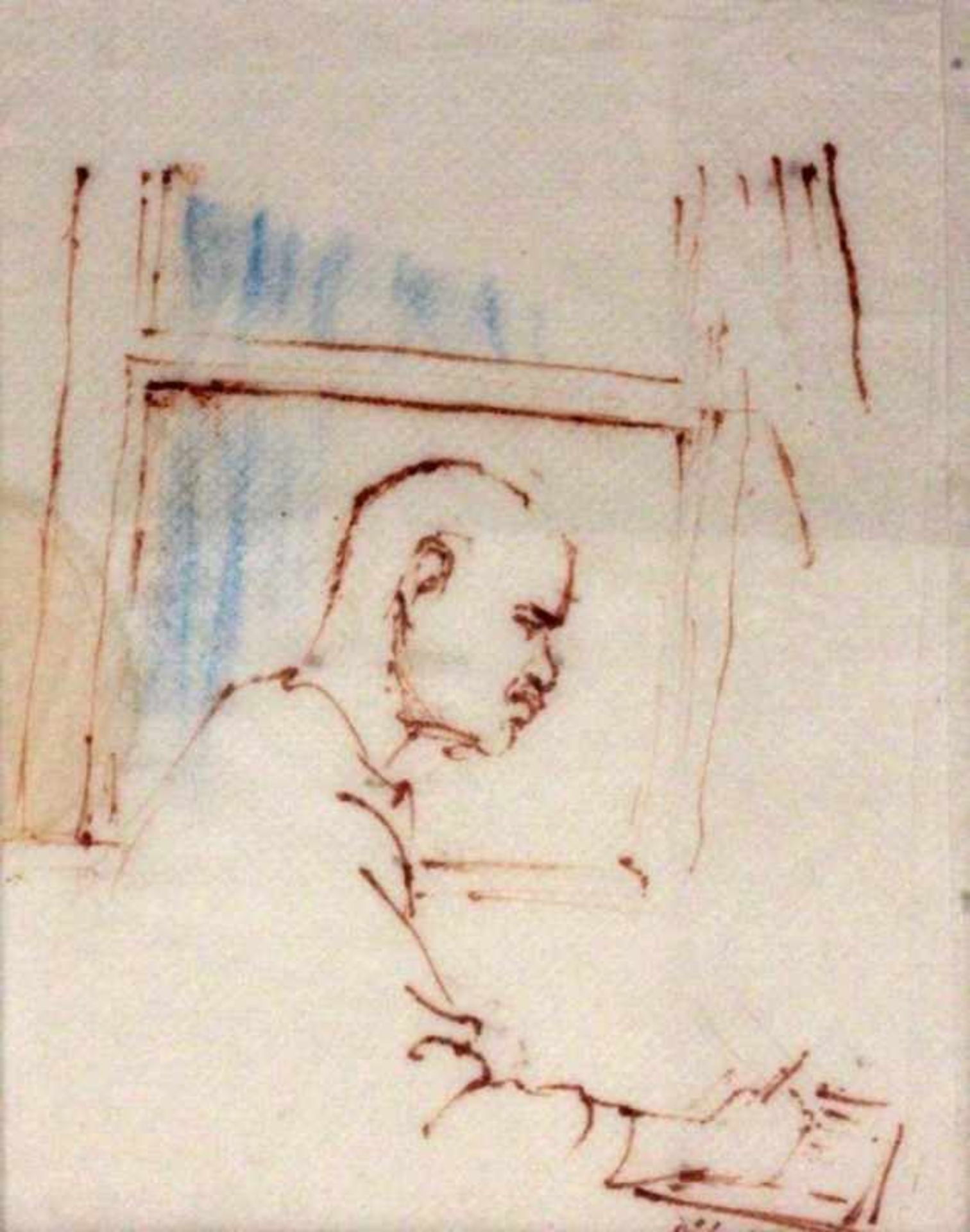 DIXON, ALONZO 20.Jh. Lonnie Drawing 1994. Zeichnung auf Serviette. Signiert und datiert. Verso