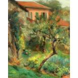 IMPRESSIONIST Französische Schule um 1900 Frühlingslandschaft mit Haus im Garten. Öl/Lwd.,