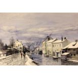 ANDERSEN-LUNDBY, ANDERS Lundby 1841 - 1923 München Winterliche München-Ansicht mit Stadtbach.