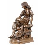 EUGÈNE ANTOINE AIZELIN Paris 1821 - 1902 Mignon. Patinierte Bronze, signiert, betitelt und mit