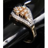 BRILLANTRING 585/000 Gelb- und Weißgold mit 31 Diamanten im Brillantschliff von zus. ca. 0,5ct, W/if