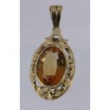 ANHÄNGER 585/000 Gelbgold mit Citrin. L.4,8cm, Brutto ca. 5,76g A PENDANT ??585/000 yellow gold