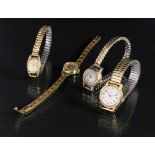 LOT VON 4 DAMENARMBANDUHREN Doublé A LOT OF 4 LADIES WRISTWATCHES Double