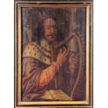 HISTORIENMALER Deutschland 19.Jh. König mit Harfe. Öl/Holz, 81x57cm, Ra. Besch. HISTORICAL PAINTER