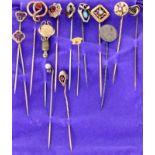 LOT VON 14 JUGENDSTIL HUTNADELN A LOT OF 14 ART NOUVEAU HAT PINS