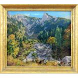 LORENZ, CARL Wien 1871 - 1945 "Der Gößgraben bei Krumpen, Steiermark" Öl/Lwd., signiert und Verso