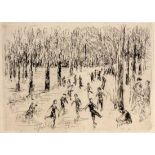 LIEBERMANN, MAX Berlin 1847 - 1935 Eislauf. Radierung, 1923 12,5x17,5cm, Ra. LIEBERMANN, MAX