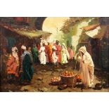 MONTOYA, MARIANO Spanischer Maler, 20.Jh. Arabische Bazarszene. Öl/Lwd., signiert. 38x55cm, Ra.