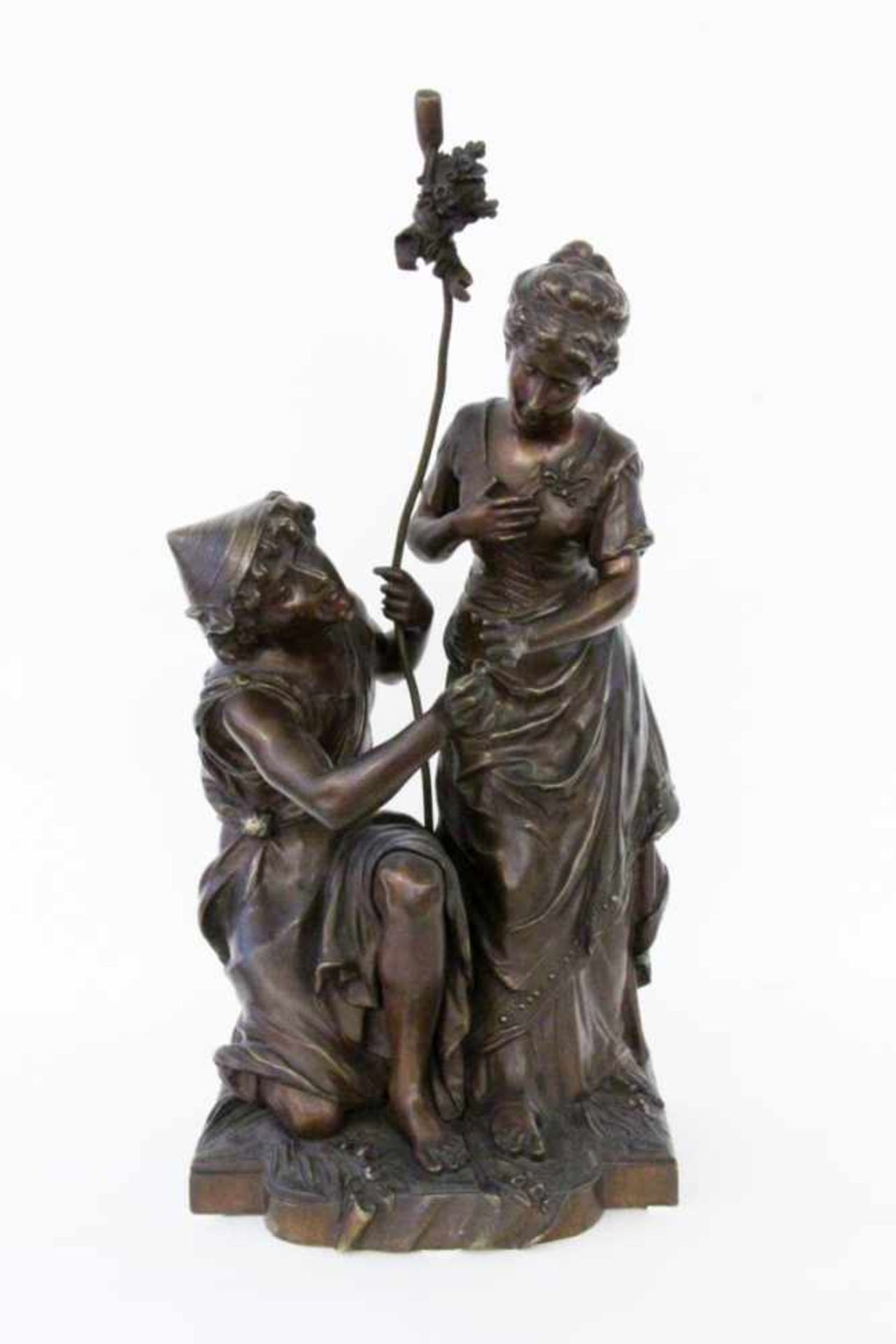 PLÉ, HENRI HONORÉ Paris 1853 - 1922 Patinierte Bronze. Bez: "Anneau des Fiancailles" (der