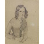 BRIGGS, P. (Herny Perronet-Briggs ?) Walworth 1792 - 1844 London Damenportrait. Bleistift-