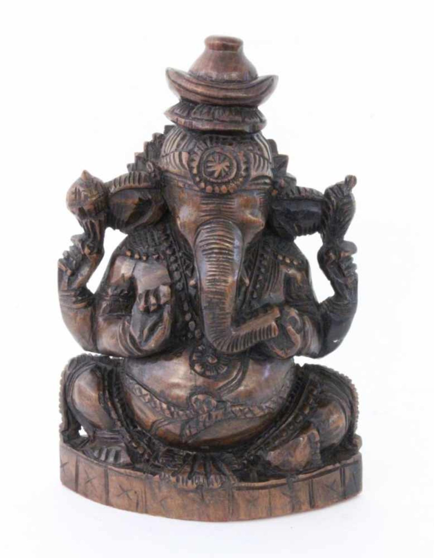 GANESHA Indien, 20.Jh. Geschnitzte Holzfigur. H.30xm GANESHA India, 20th century Carved wooden