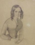 BRIGGS, P. (Herny Perronet-Briggs ?) Walworth 1792 - 1844 London Damenportrait. Bleistift-