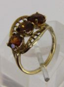 DAMENRING 585/000 Gelbgold mit Madeiratopas. Brutto ca. 4,9g, Gr. 58 A LADIES RING 585/000 yellow