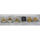 LOT VON 6 DAMENRINGEN 333/000 Gelbgold mit Citrin, Rauchtopas, Madeiratopas. Brutto ca. 26g A LOT OF