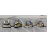 LOT VON 4 DAMENRINGEN 333/000 Gelbgold mit Aquamarinen. Brutto ca. 18g A LOT OF 4 LADIES RINGS 333/