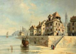 SINIER Französischer Maler, Ende 19.Jh. Hafenstadt in Nordfrankreich. Öl/Lwd., signiert. 45,5x61cm