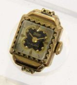 CONDOR RINGUHR 1930er Jahre 333/000 Gelbgold, Uhrgehäuse vergoldet. Mechanisches Werk mit 17 Steinen