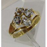 DAMENRING 585/000 Gelbgold mit Aquamarin. Brutto ca. 3,6g, Gr. 52 A LADIES RING 585/000 yellow