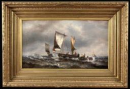 THORNLEY, WILLIAM GEORGE (attr.) Thiais 1857 - 1935 Pontoise Segelboote mit Fischern in rauher
