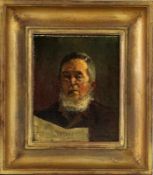 TRIEPEL, ALBERT München um 1900 Zeitung lesender Mann mit Brille. Öl/Lwd. auf Holz aufgezogen.