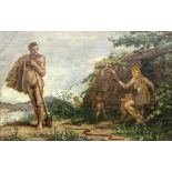 ELLIS, EDWIN JOHN englischer Maler 1848 - 1916 Adam und Eva mit Kain und Abel. Öl/Lwd., Verso mit