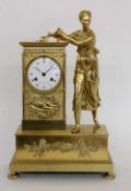 EMPIRE PENDULE Denière et Matelin, Paris um 1810 Vergoldetes Bronzegehäuse mit vollplastischer