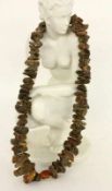 BERNSTEINKETTE unbearbeitet. L.63cm, ca. 166g AN AMBER NECKLACE untreated. 63 cm long, approximately