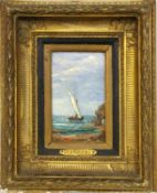MAYRÉNA, CHARLES DE Französischer Maler, 19.Jh Segelboot vor Felsenküste. Öl/Lwd., signiert. 17,