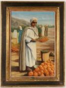 MOMOEAU Frankreich, 20.Jh. Orangenhändler in Kabylie (Algerien). Öl/Lwd., Karton. Signiert und auf