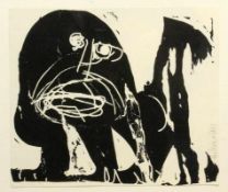 GRIESHABER, HAP Rot a.d. Rot 1909 - 1981 Achalm Bulldogge Astra. Holzschnitt, handsigniert. 19x22,