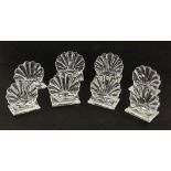 SATZ VON 8 BACCARAT TISCHKARTENHALTERN Kristallglas A SET OF 8 BACCARAT PLACE CARD HOLDERS Crystal