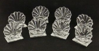 SATZ VON 8 BACCARAT TISCHKARTENHALTERN Kristallglas A SET OF 8 BACCARAT PLACE CARD HOLDERS Crystal