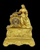PENDULE AUS DER ZEIT DER RESTAURATION Frankreich 1827 Vergoldetes Bronzegehäuse mit
