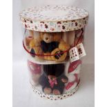 Harrods Special Edition Teddies Presentation Set 1986 to 1995 in original presentation drum minus